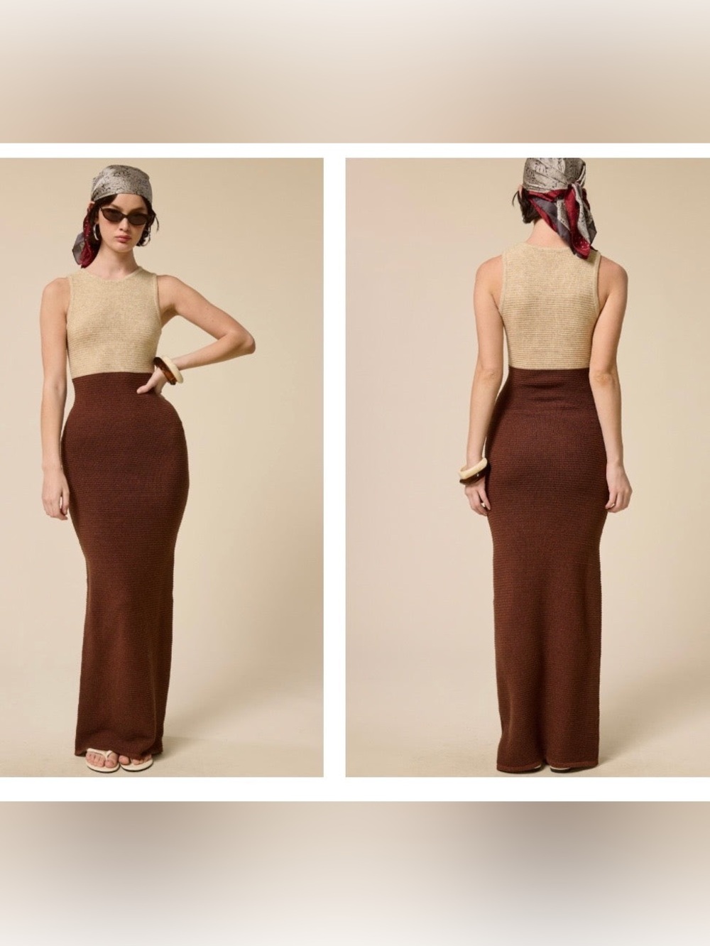 Reid Two-Toned Knit Maxi Dress